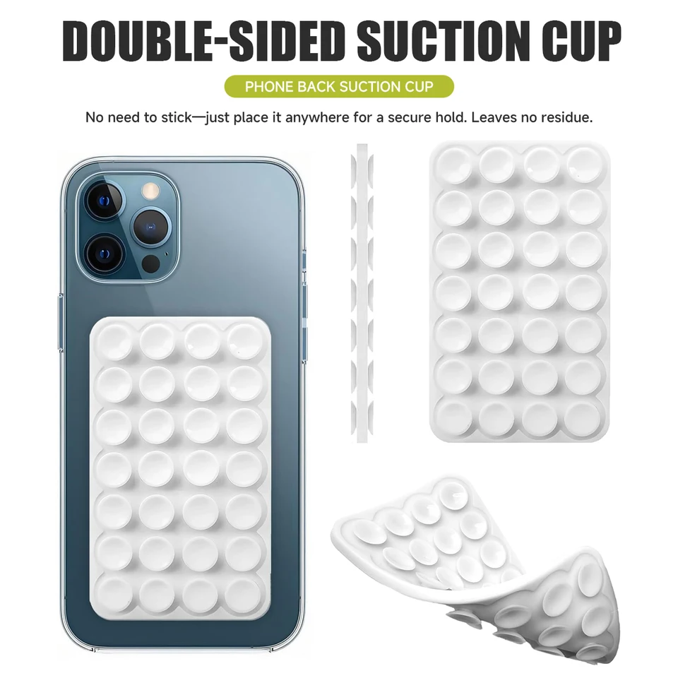Almohadilla de silicona de doble cara con ventosa para iPhone 17 16 Pro, soporte con ventosa, adhesivo de silicona para fijación 3