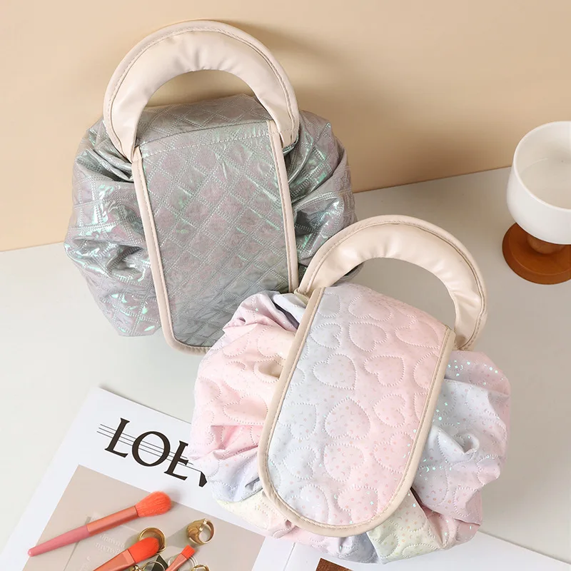 2024 Wholesale Drawstring Cosmetic Bag Women Portable Makeup Toiletry Organizer Pouch For Girls