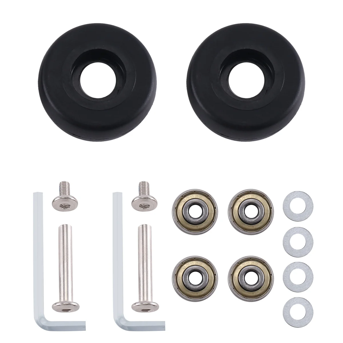 N89R 48 mm x 18 mm 1 Paar Gepäck-Koffer-Ersatzräder Achsen Deluxe Reparatur-Gepäck-Ersatzräder Schwarz