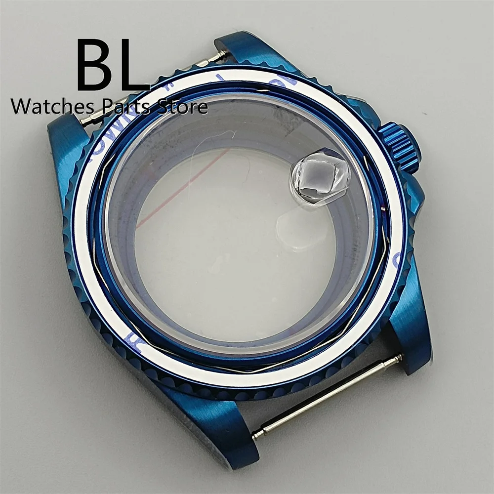 BLIGER 40mm Blue Watch Case 316L Stainless Steel Sapphire Glass Fit NH34-36 ETA28242836 DG2813 3804 Miyota 8205 8215 Movement