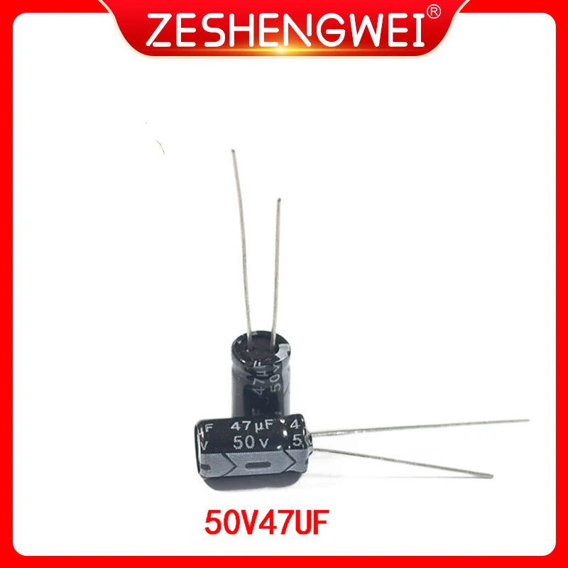 50PCS 47uF 50V 6x11mm High Quality 50V 47uF Aluminum Electrolytic capacitor