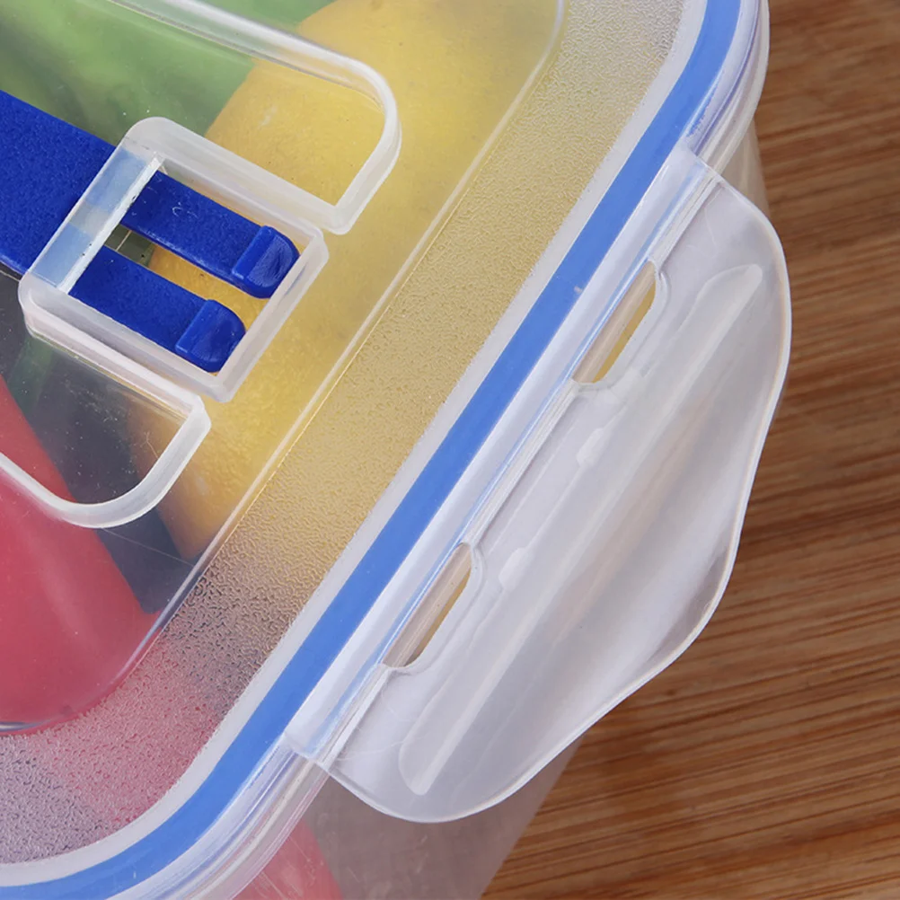 

Rectangular Food Storage Container 5800ml Airtight Plastic Crisper with Handle 4 Locking Clasps for Kitchen Refrigerator