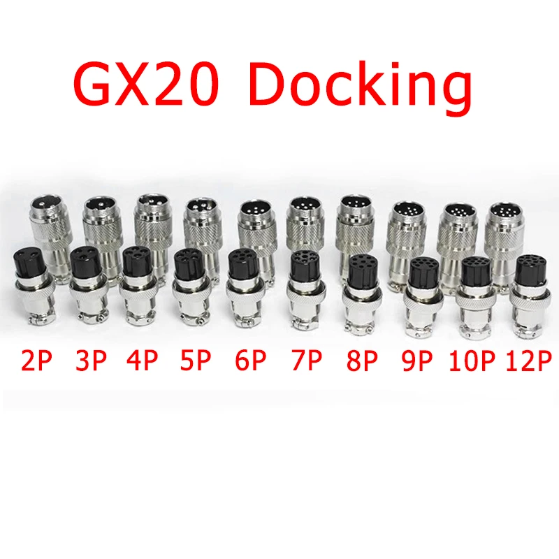 5/20/100 Sets GX16 12 20 Butt Wire Connector 2/3/4/5/6/7/8/9/10 Pin Male & Female Aviation Socket Plug Wire Docking Connectors