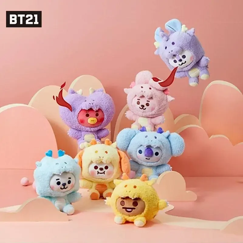 

Line Friends New Anime Bt21 Year of The Dragon Limited Series Plush Doll Anime Shooky Koya Rj Plushie Pillow Toys New Year Gifts