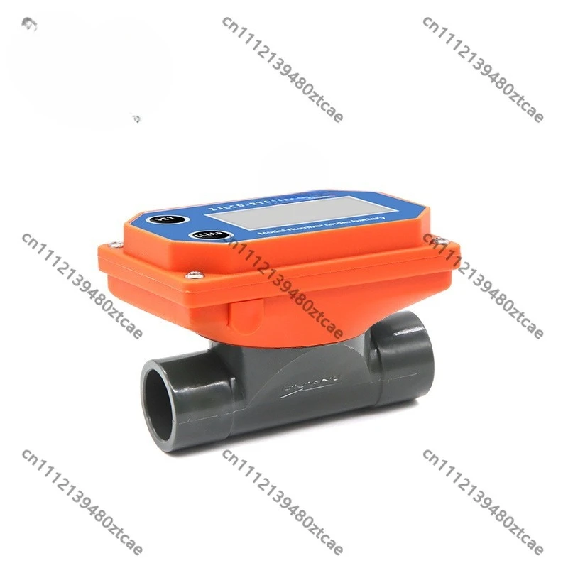 PVC Digital Turbine Water Flow Meter ZJPVC-BT01-DN15, Flow Rate 5-100 L/min, IP65 Protection, Quick Connection,