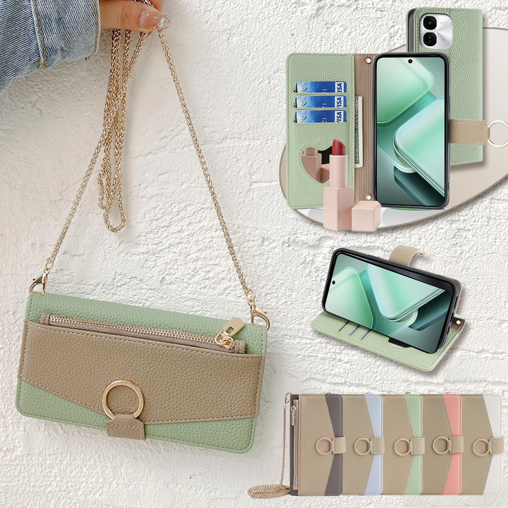 

Business Multi-Functional Wallet Case for VIVO IQOO 12 Pro Z9X Z8X Z7X Z6X Z9 Turbo Neo 9 8 7 Pro Crossbody Leather Phone Bag