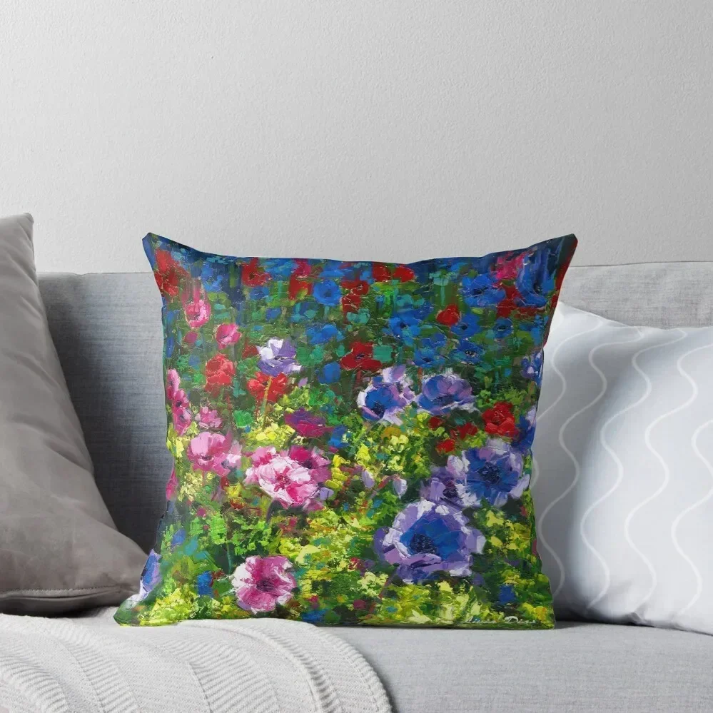 

Anemone Flower Garden - Botanic Collection Art Print Throw Pillow Sofa Cushion Cover Cushion Cover Luxury pillow