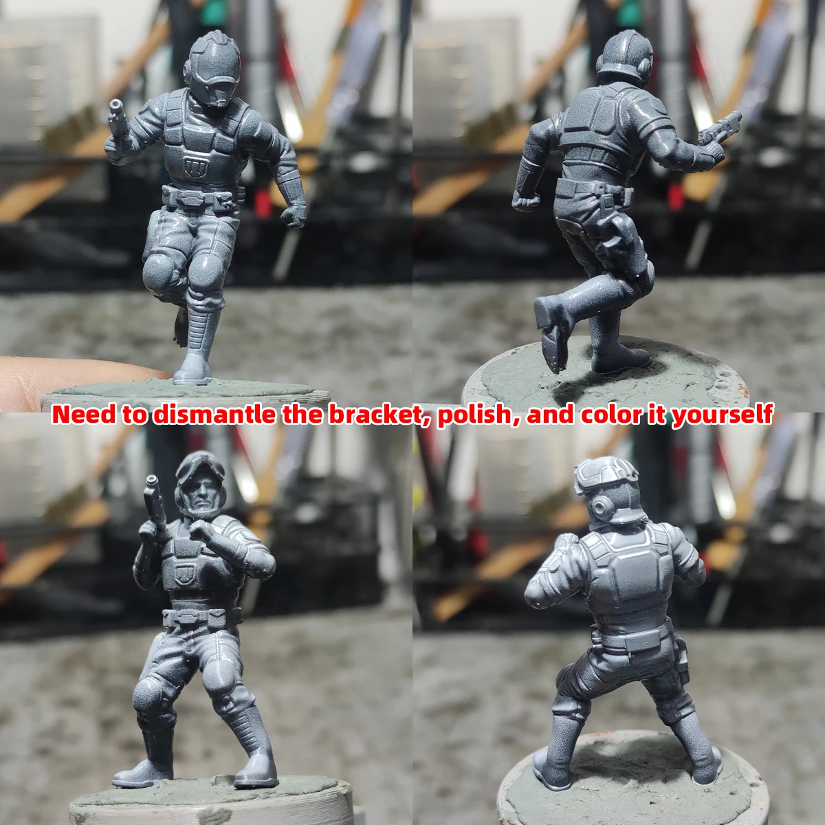 1/35 1/48 1/72 Maßstab Modellbausatz 3D Harz Miniatur-Soldatenfiguren Diorama Unbemalt SciFi Human Exploration Squad DIY – Detail 4