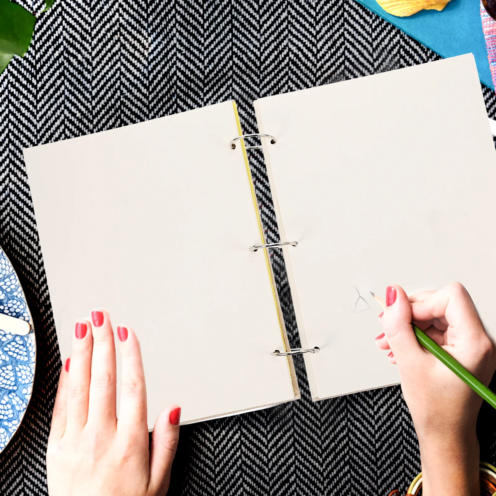 

Premium Sketch Book For Artists Large Thick Paper Loose Leaf Drawing Pad Notepad Art Supplies Sketching Hardcover Reusable Cover