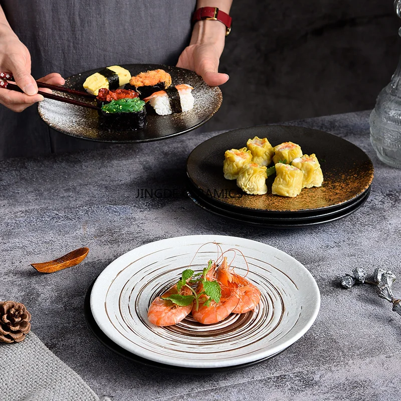

1 шт., японские керамические тарелки в западном стиле, тарелка для макарон, говядина, тарелка для отеля, ресторана, шведского стола, кухонная утварь 15/18/20/23 см