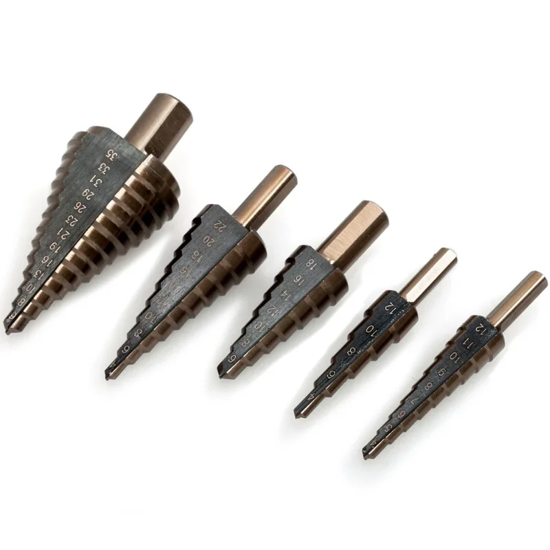 Step Drill Bit Set Hss Cobalt Multiple Hole 50 Sizes Cobalt Titanium  Conical Carbide Wood Drill Perforator Hole Cutter Tool