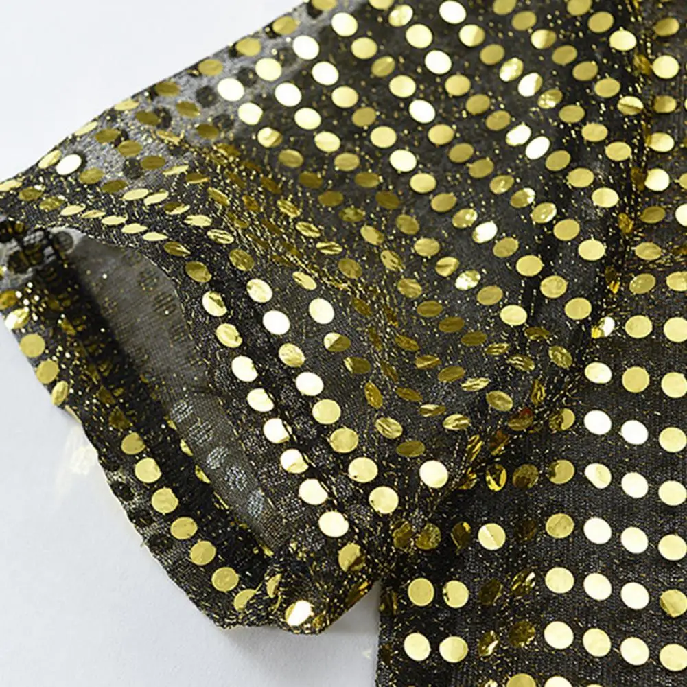 Мужская футболка с блестящими пайетками, блестящая свободная джазовая футболка в стиле хип-хоп, топ для современных танцев, блузка, сценическое выступление, ночной клуб, костюмы для фестивалей