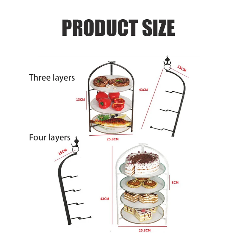 3 or 4 Layer Kitchen Side Dish Storage Rack Foldable No Punching Required Multifunction Vegetable Preparation Plate Hanging Wall