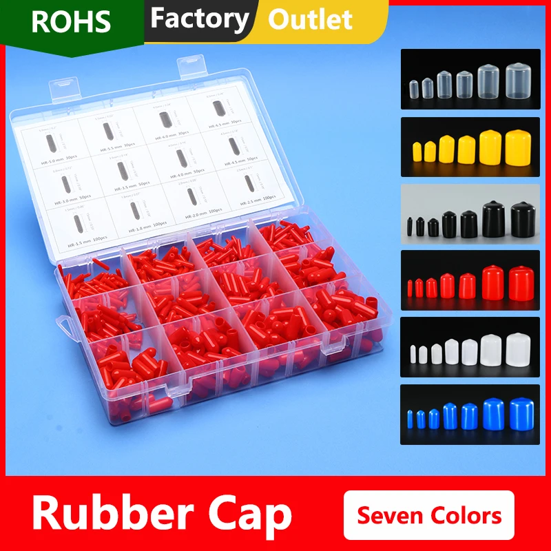 Insulating Sleeve Boxed 1.5-24mm With Multiple Colors Available Threaded Sheath Screw Cover Rubber Plug Soft Outer Dust Silicone