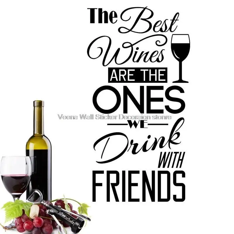 Personality Slogan Wine Red Wine Wall Sticker Western Restaurant Wine Cellar Home Kitchen Living Room Decoration Vinyl Decal 5