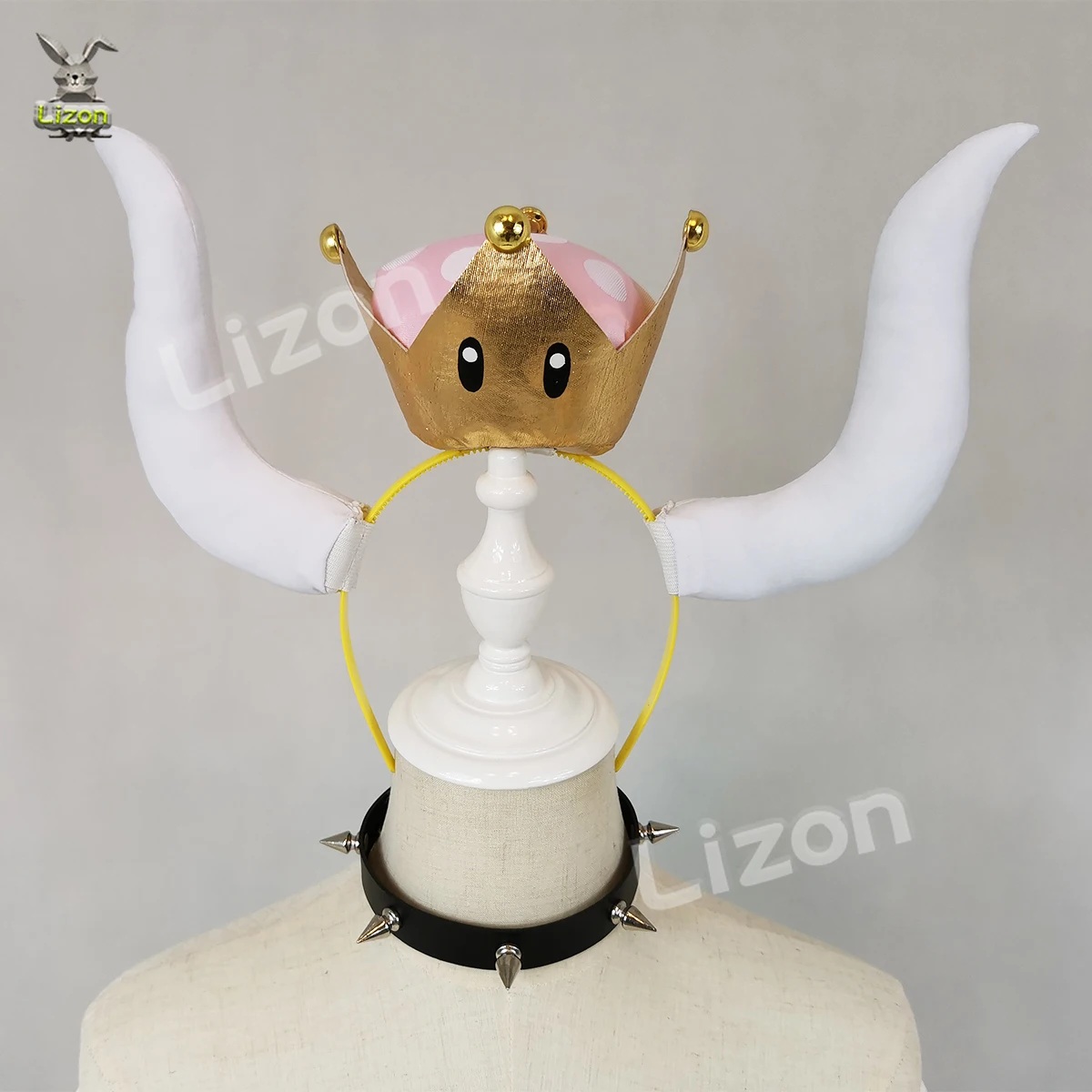 Bowsette Princess Bowser Peach Saber Lily Cosplay Costume Dress Set with Horn and Turtle Shell Halloween Costumes for Women