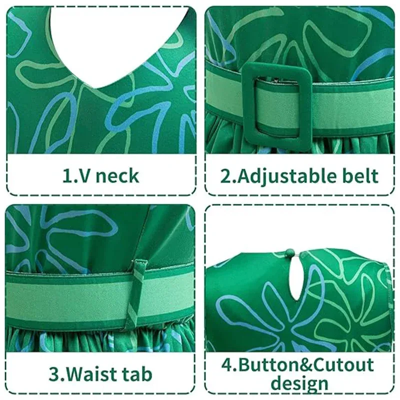 L2025l filme de halloween dentro out2 disgust cosplay traje para meninas dos desenhos animados envy alegria vestido de princesa cachecol peruca terno halloween ca