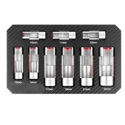Open Oil Pipe Disassembly Sleeve Slotted Oxygen Sensor Wrench Flare Nut Socket Set Fuel Injection Hexagonal Auto Repair Tool