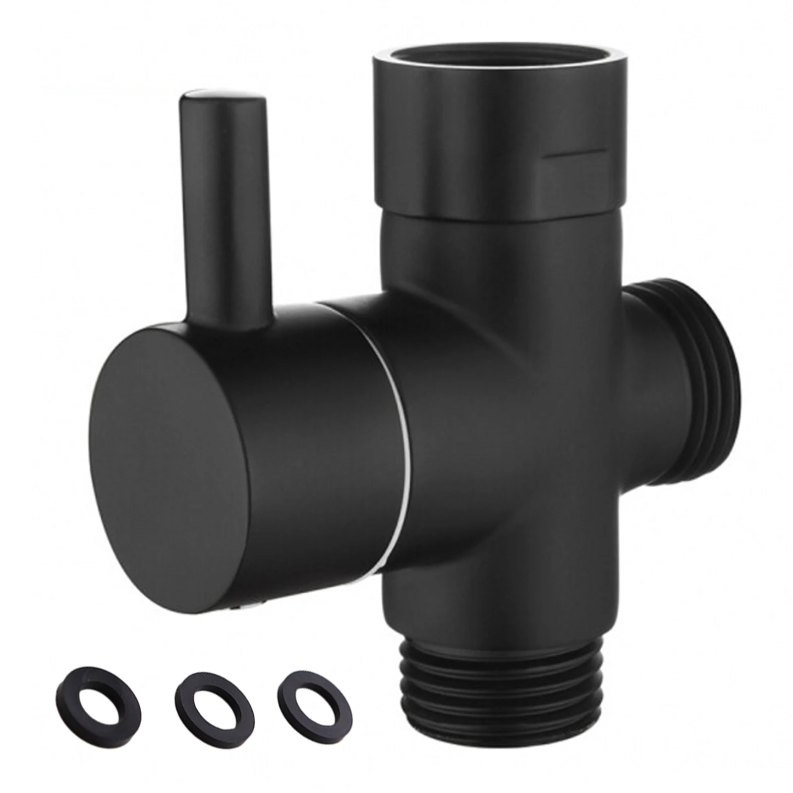 

1 Pcs Black Brass Shower Arm Adapter G1/2’’ G3/4 Shower Diverter Valve For Handheld Shower Head Bathroom Kitchen Accessories