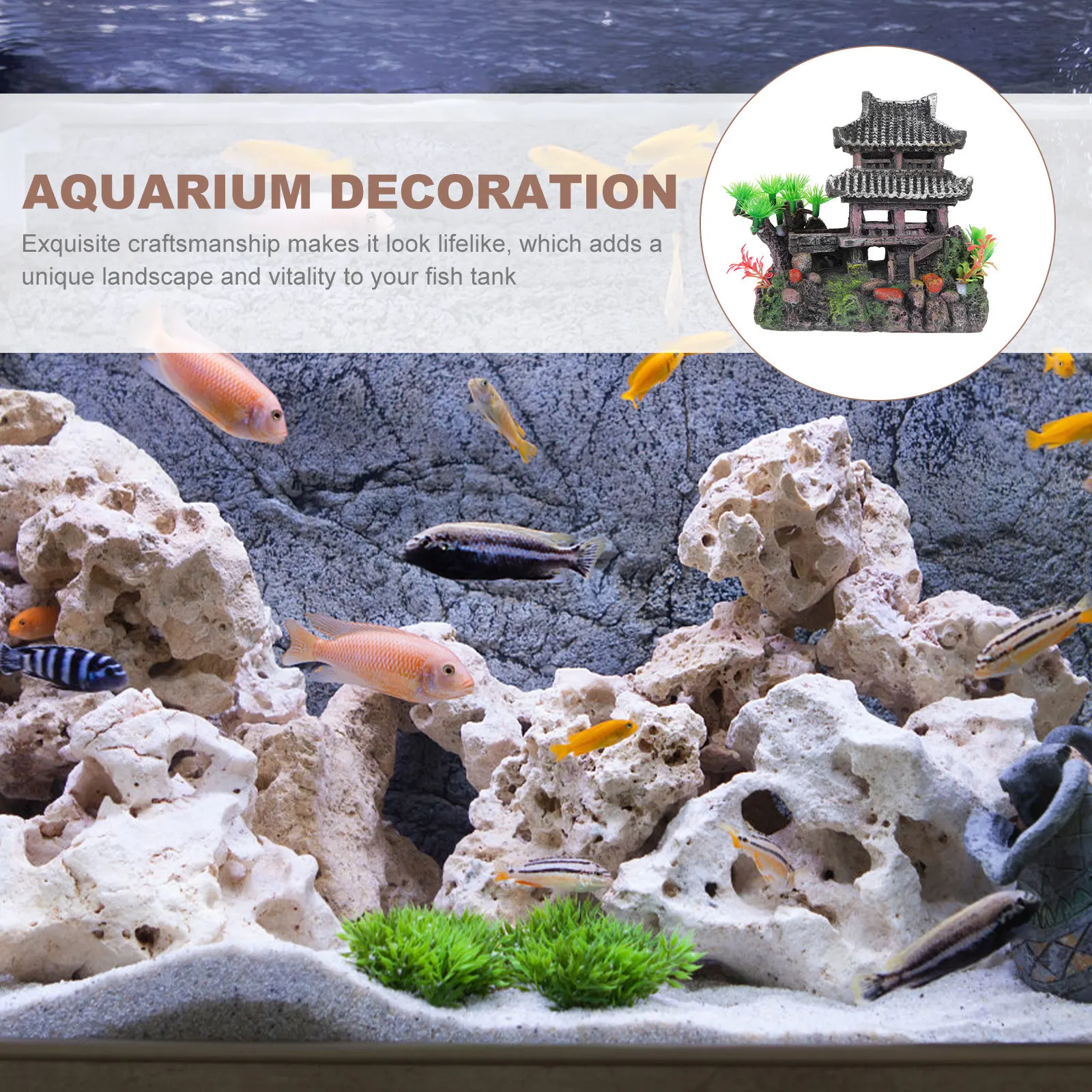 

Декорация для аквариума из смолы: реалистичная пещера-укрытие, креативное подводное убежище, украшение для ландшафта аквариума