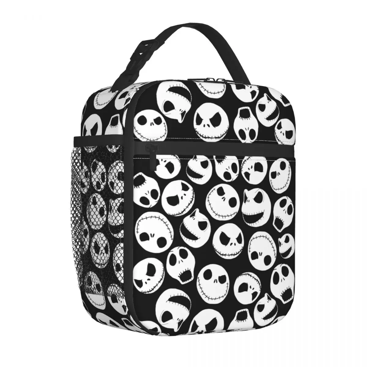 Niestandardowy wzór Jack Skellington izolowana torba na Lunch koszmar przed świętami Bożego Narodzenia Cooler termiczne pudełko bento torby