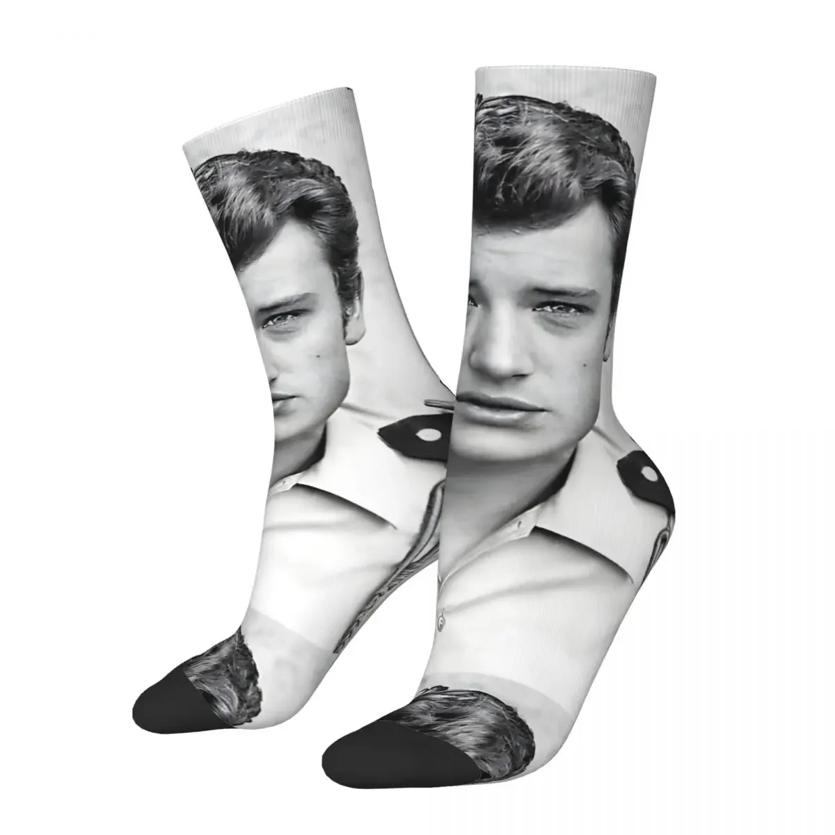 Happy Funny Artist Men's Socks Vintage Harajuku Hallyday Hip Hop Novelty Pattern Crew Crazy Sock Gift Printed