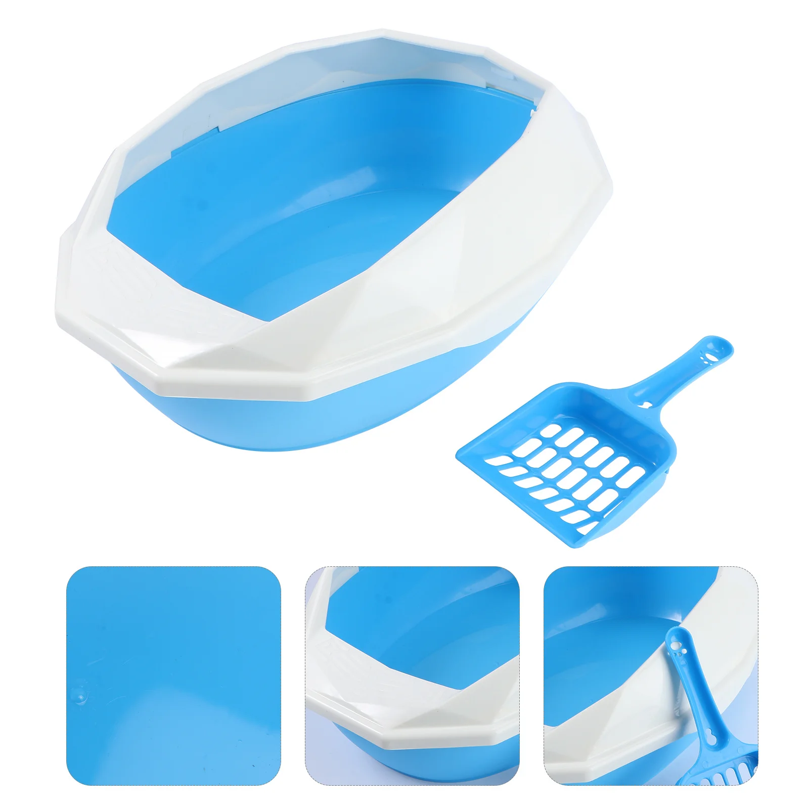 

Mini Plastic Cat Litter Tray Portable Basin for Small Animals Easy Cleaning Kitty Toilet Box Potty Trainer Prevents Litter