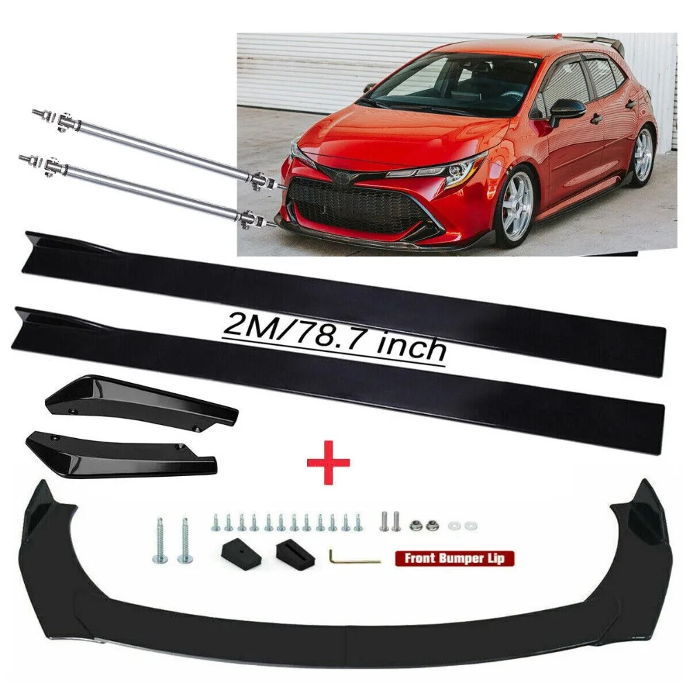 

Front Bumper Lip Spoiler kit + 78.7'' Side Skirts For Toyota Corolla Hatchback United States