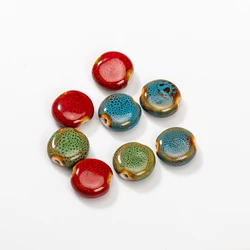 10pcs DIY Jewelry Making 19mm Multicolor Round Ceramic Beads Craft Accessories