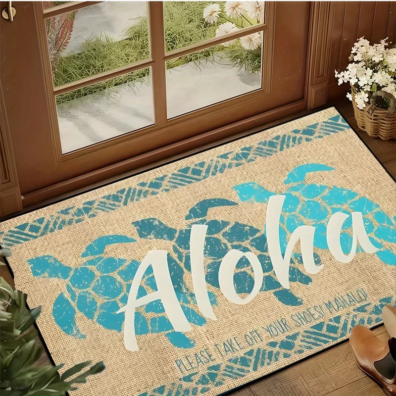 VIKAMA Boho Tropical Rug, Non-Slip Machine Washable Mat, Soft Thick Floor Carpet for Bedroom Kids Room Entryway
