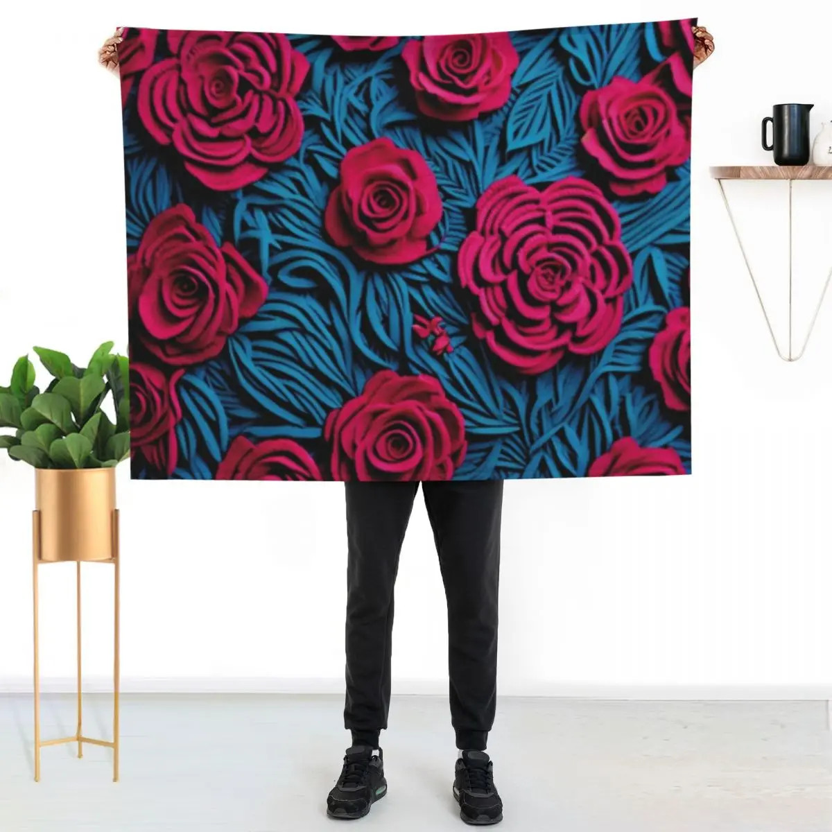 Desenho crochê flores e filhas Throw Blanket Loose blankets ands Bed Fashionable Furrys Shaggy Travel Blankets