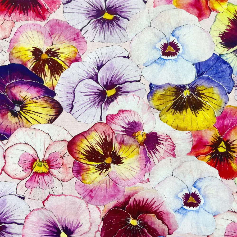 Full printed large flower print 100% Cotton Fabric Diy Material Sewing Quilting Fabrics for Patchwork Needlework