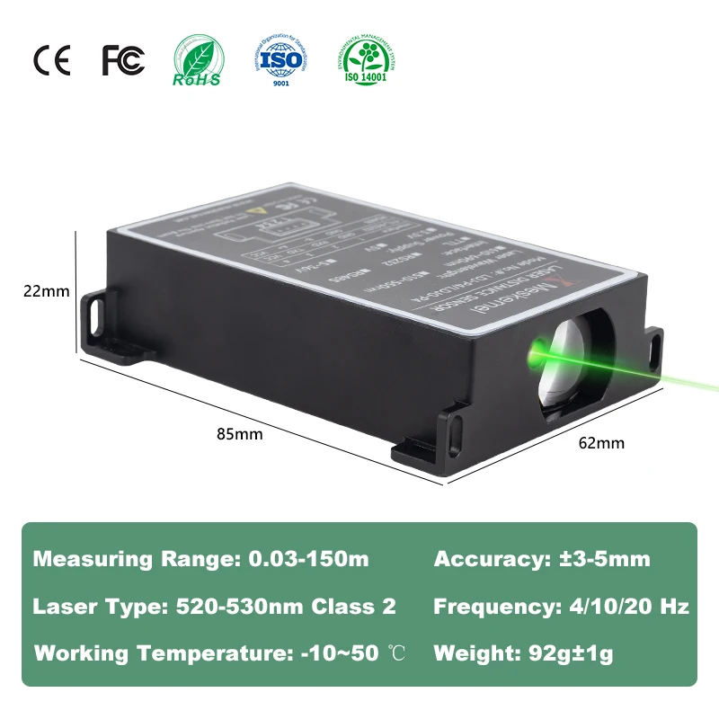 Meskernel 510-550nm Green Laser Measure Sensor Arduino Raspberry PI ESP32 Optical Sensor 100m Laser Sensor for Distance Measure