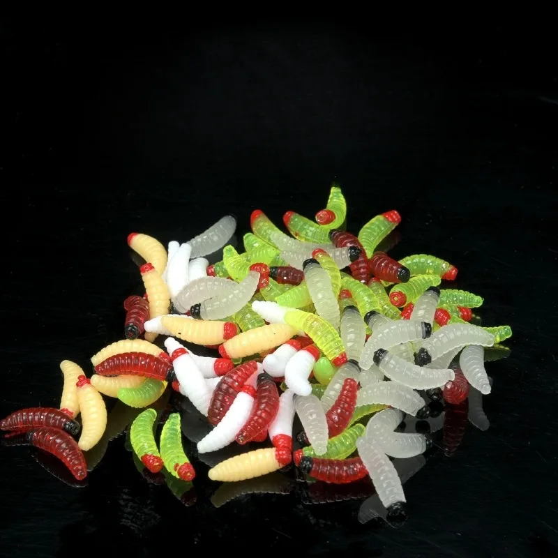 

Luya bait with hook for bread worms 20mm 0.45g biomimetic hook for maggots soft bait set
