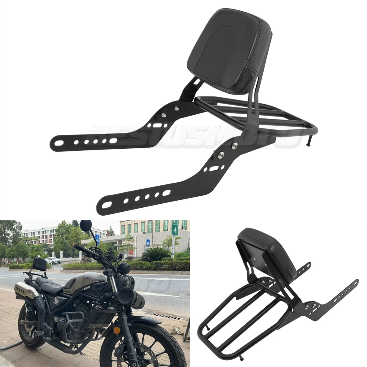 Motorcycle Rear Passengers Backrest Sissy Bar Luggage Rack Pad For Honda CL250 CL300 CL500 CL 250 300 CL 500 SCL500 2023 2024