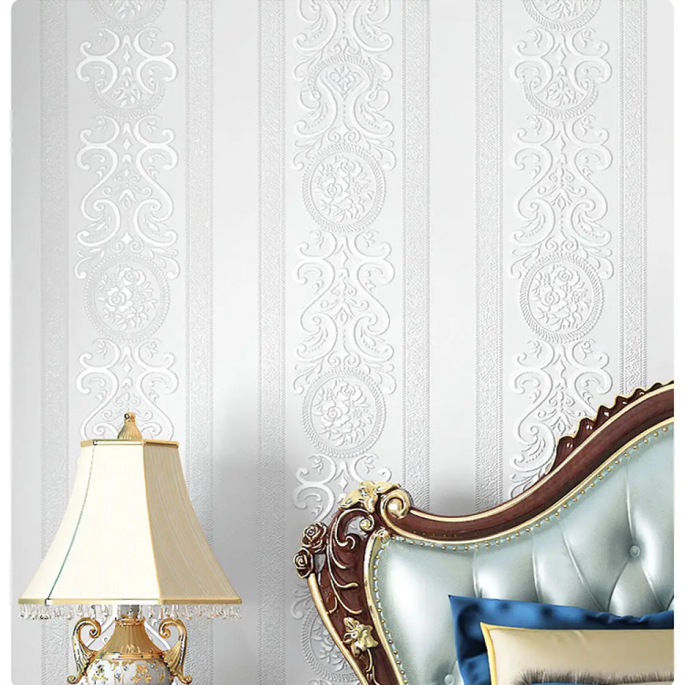 Durable Non Woven Wallpaper Vertical Stripe Design Wall Fabric For Interior Decoration Living Room Bedroom Modern Wall Art