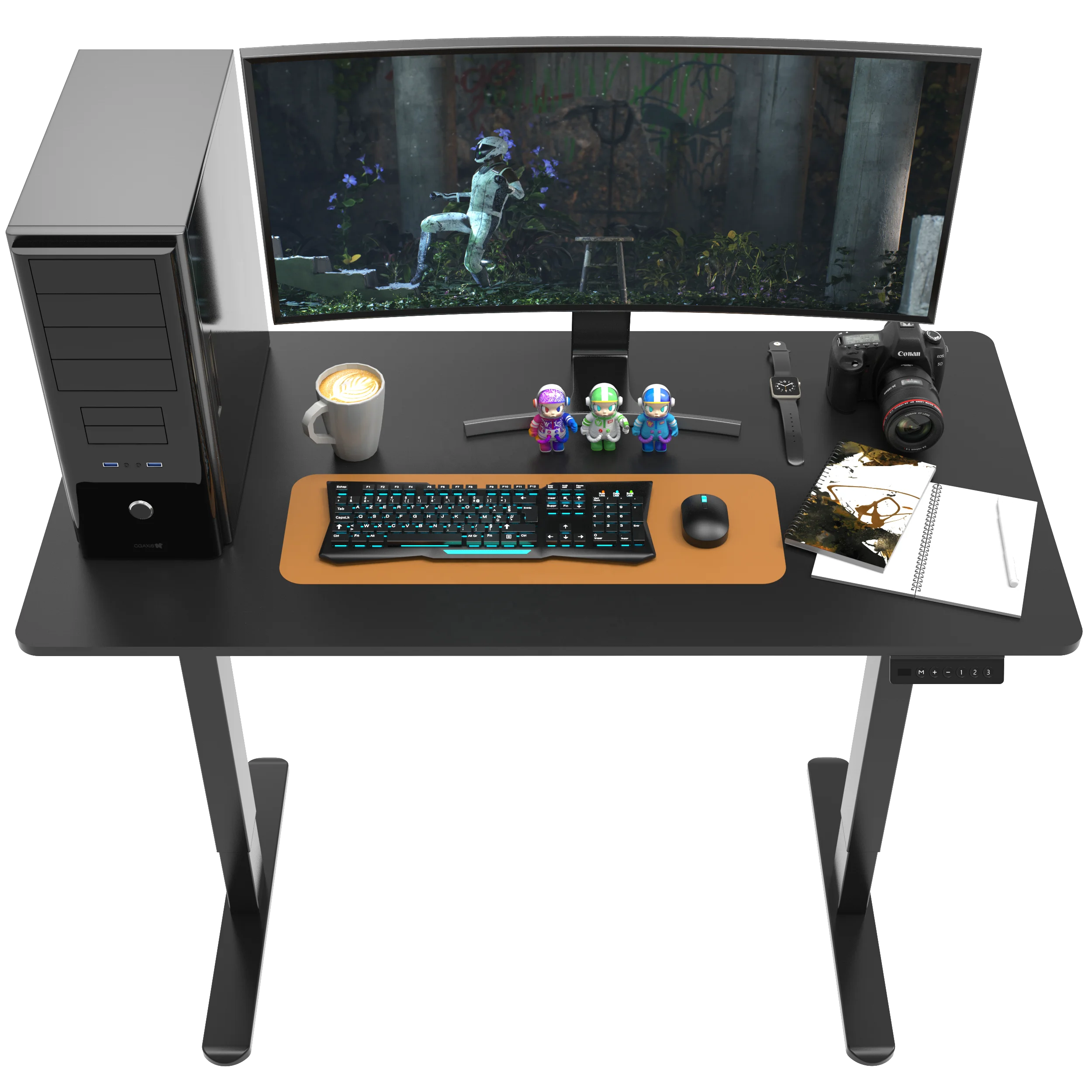 Contemporary Design Dual Motors Standing Desk with Collision Detection Function load 80kg/176lbs