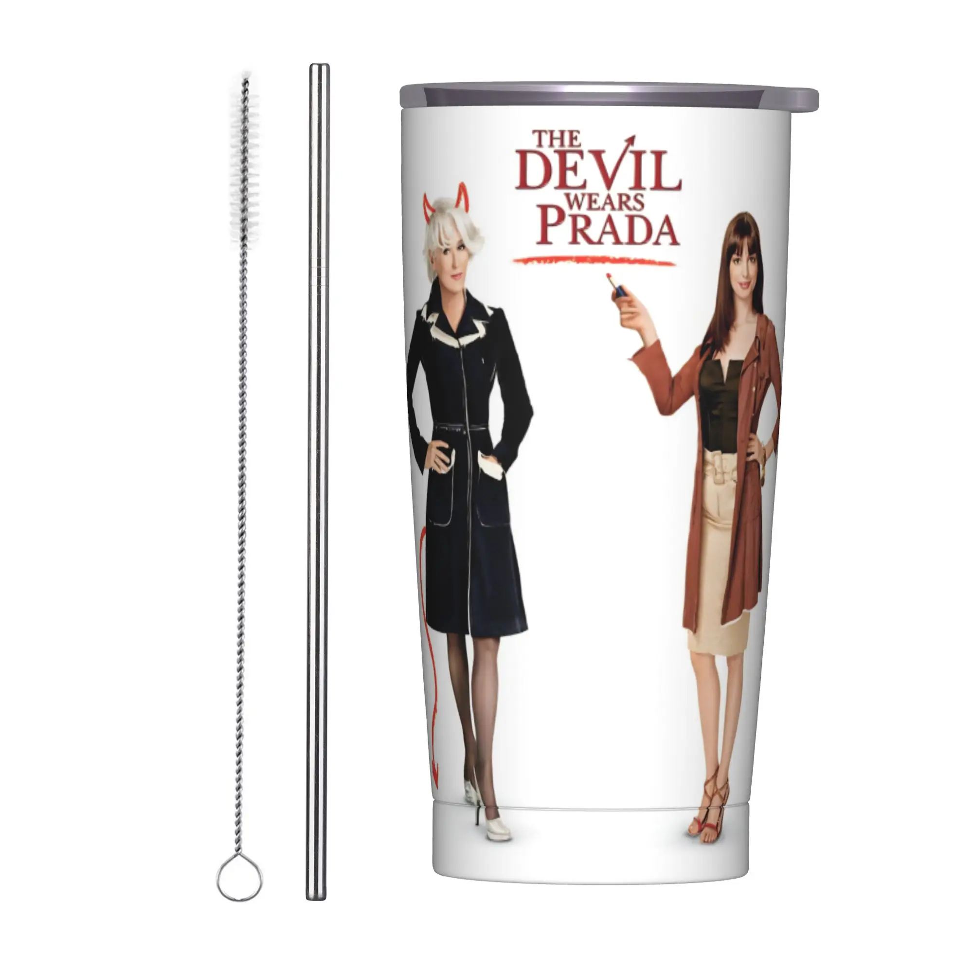 The Devil Wears Pradas 2 Moive Insulated Tumbler with Straws Lid  Vacuum Coffee Mugs Double Wall Car Bottle Cups 20oz