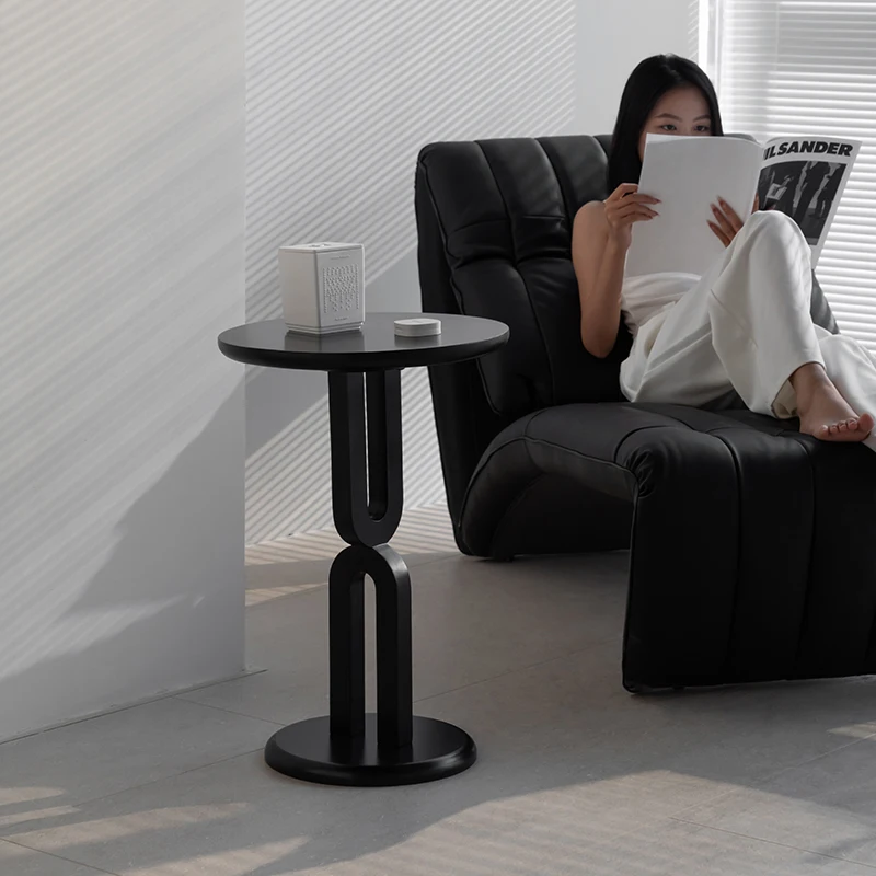 

Black Unique Simple Coffee Tables Wood Nordic High Midcentury Vintage Side Tables Round Minimalist Armoires De Salon Furniture
