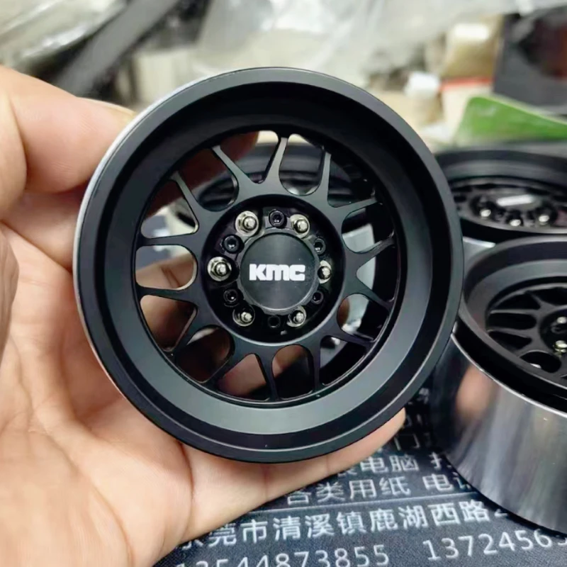 

2.6-inch black mud metal wheel hub adapted to original tires for 1/8 RC Crawler Car Easy Control 4082 H8H TRX4 1:7 Lelalo MK07