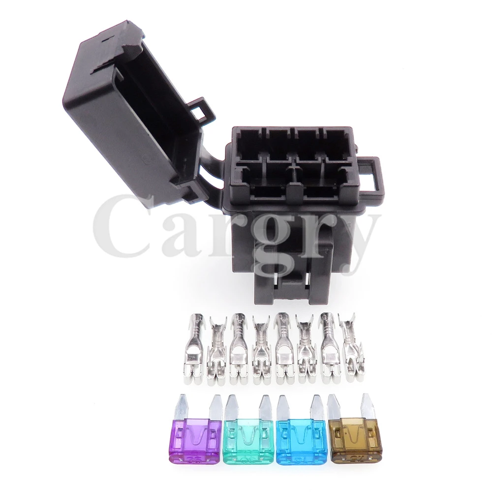 1 Set 4 Ways Mini Blade Type Fuse Holder BX2047C-1 BX2047C-2 AC Assembly Micro In-line InLine Fuse Holders Without Fuses