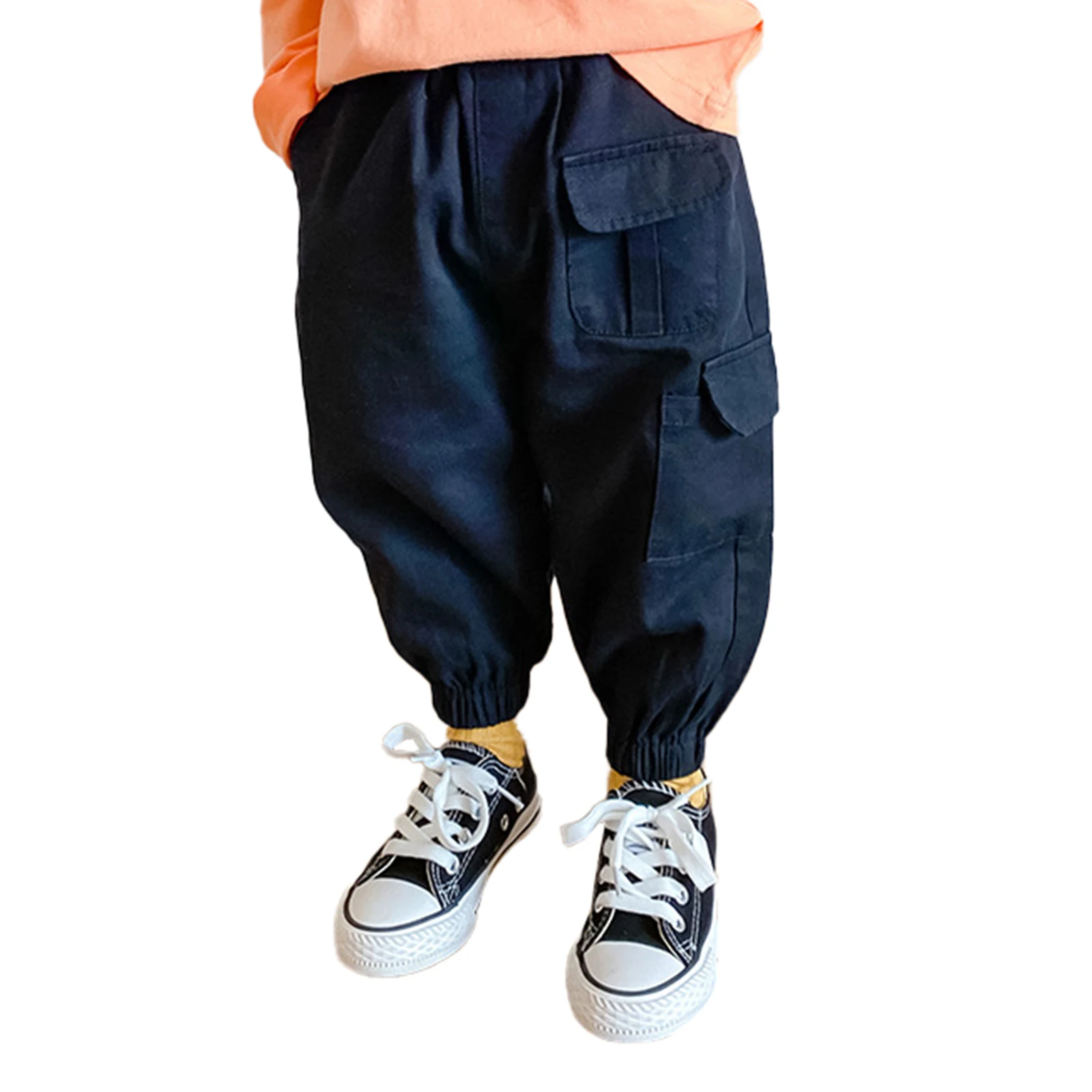 

Baby Boys Pants Casual Stylish Clothing Elastic Waistband Solid Color Multiple Pockets Cargo Trousers Autumn pants baby costumes