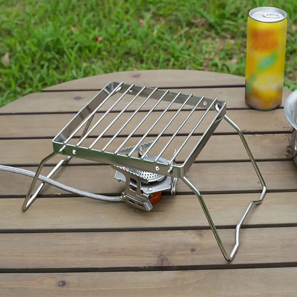 

Stainless Steel Camping Grill High Temperature Resistance Strong Load-bearing Barbecue Rack Portable Folding Mini Stove Holder