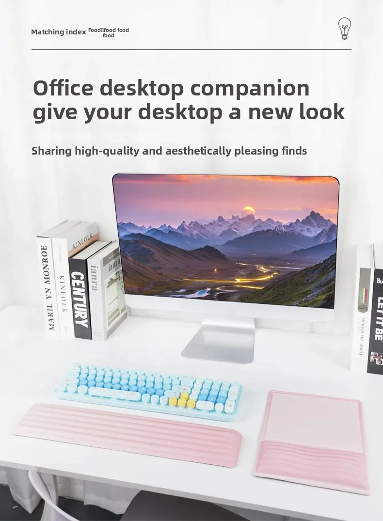 Buntes Handgelenkauflagen-Set Tastatur-Mauspad Ergonomische Schreibtischunterlage Weiche Unterstützung für Büro und Gaming 6 Muster – Detail 6