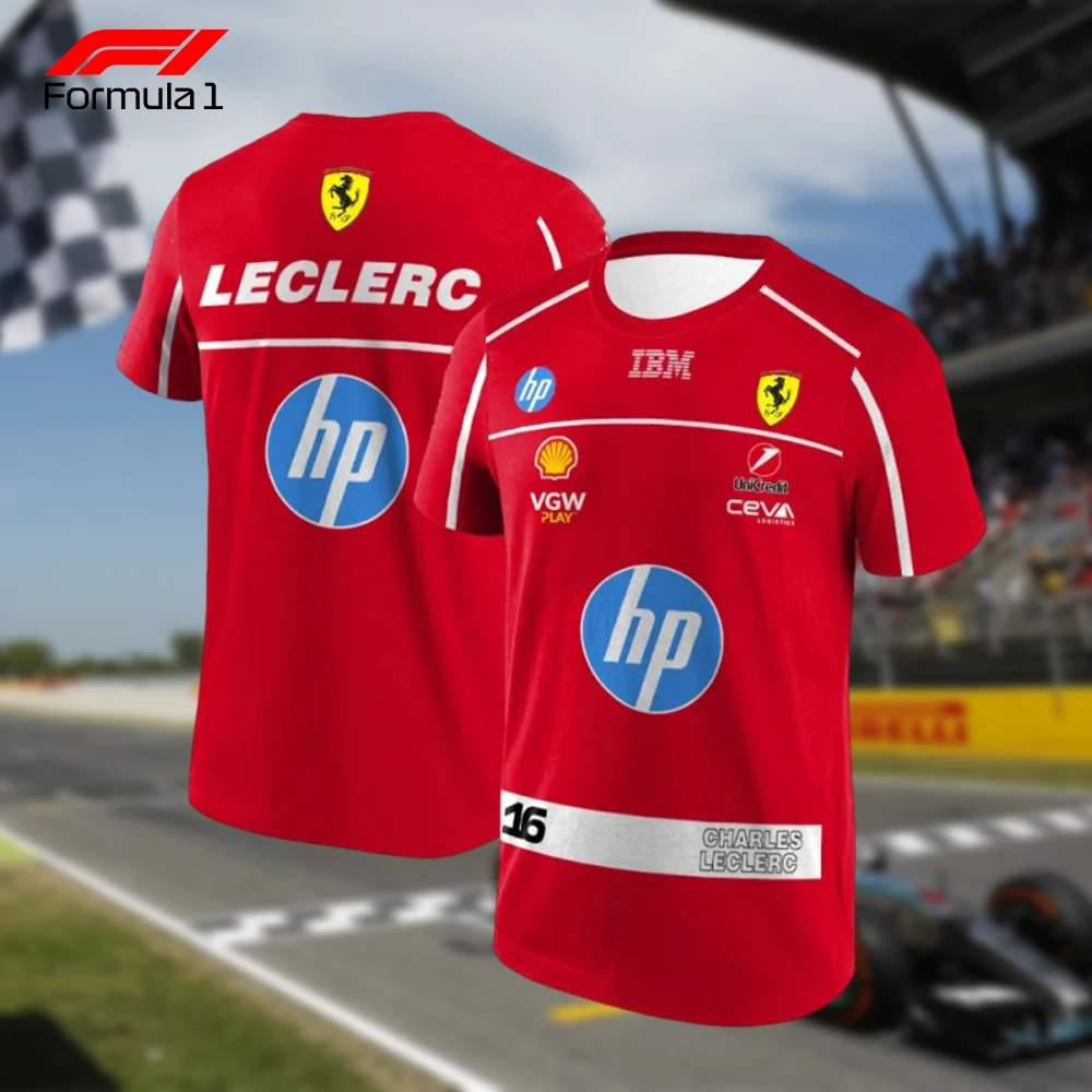 

The Latest Summer Ferrari F1 Racing Team Uniform Top For Daily Outdoor Sports, Breathable And Sweat Wicking Quick Drying Top