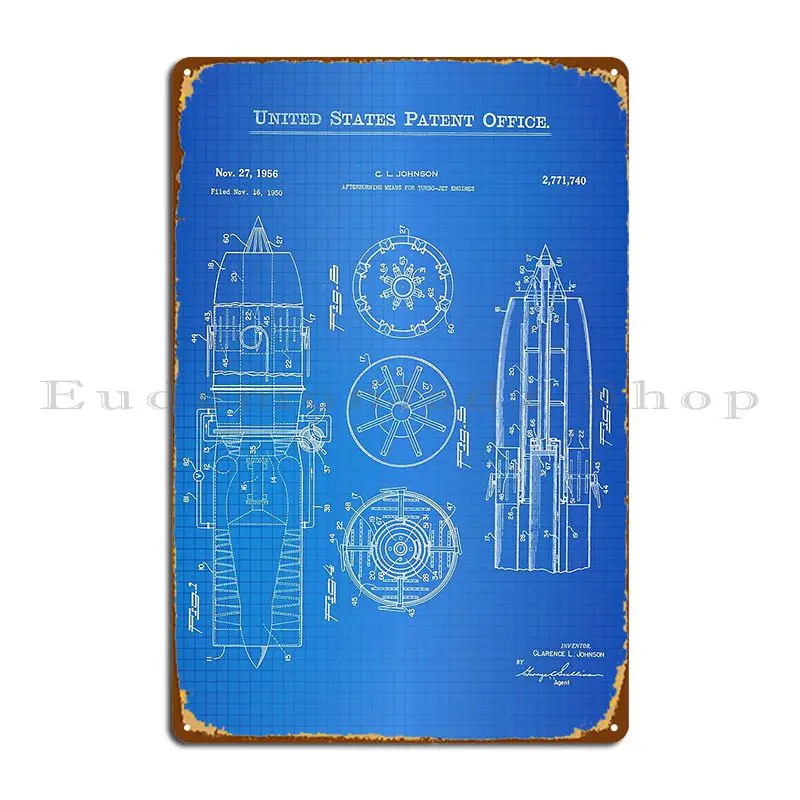 Afterburning Means For Turbo Jet Engines Patent Uss2771740 Metal Signs Custom Character Home Vintage Design Pub Tin Sign Poster