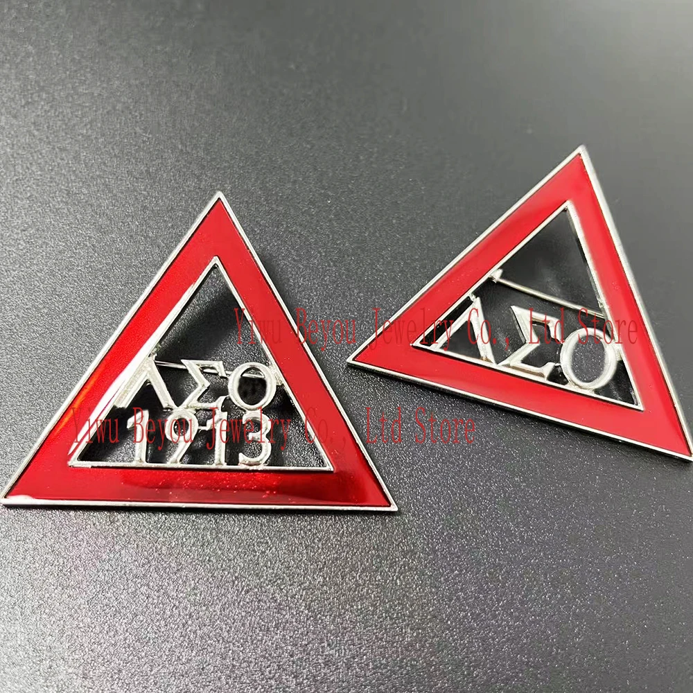 Red Pyramid Delta Brooch
