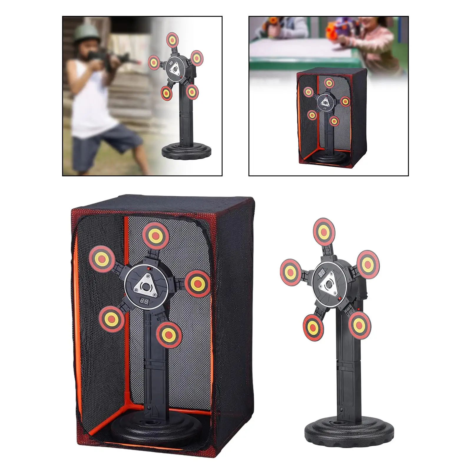 Rotating Scoring Target Toy Auto Reset Digital Sound for Home Backyard Training Educational Fun