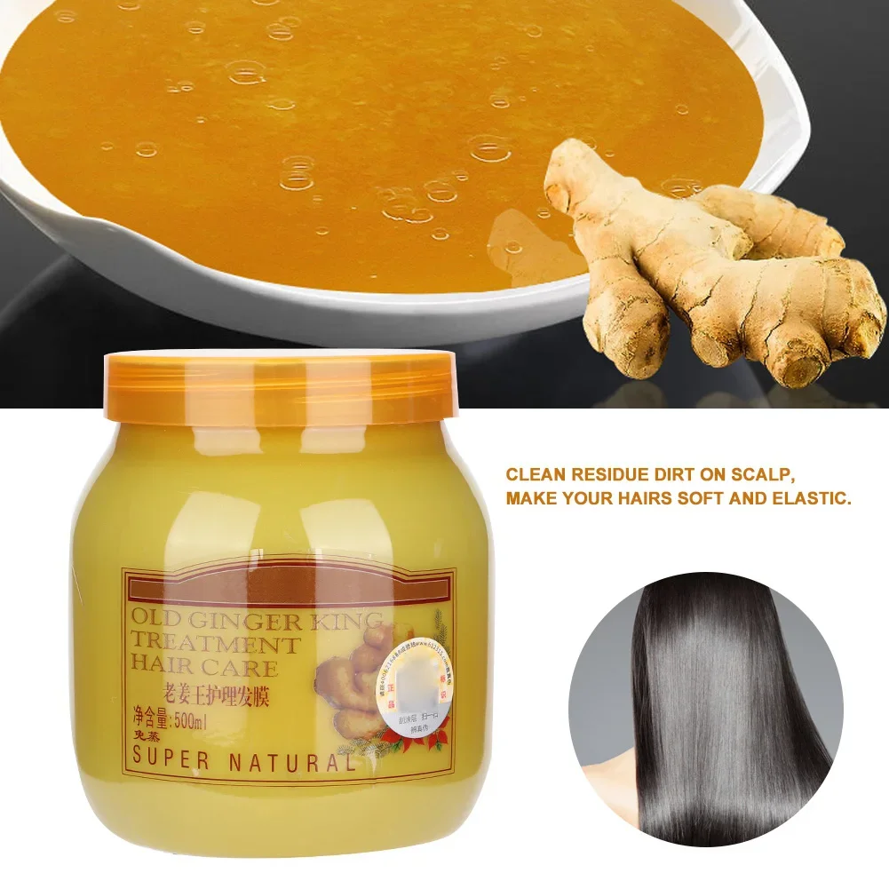 

500ml Old Ginger Hot Hair Mask Conditioner Mask Improve Hair Loss Anti-Dropping Ginger King Care No Evaporation Film