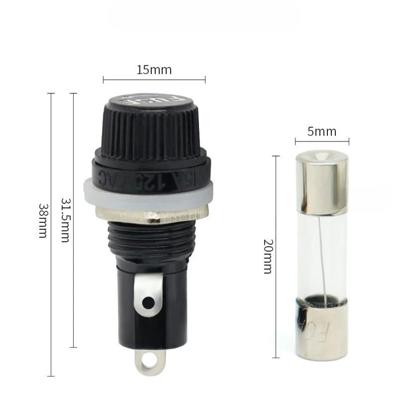 5pcs Lab Chair Comprehensive Machine Accessories 5A Fuse Transformer Protection Fuse Holder Fuse Protection Circuit Tool s